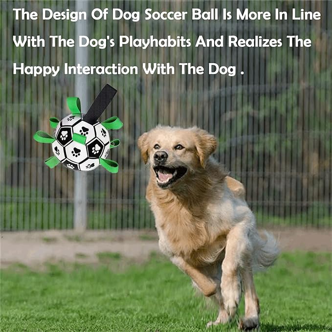 Dog Toys Soccer Ball, Interactive Dog Toys for Tug of War, Puppy Birthday Gifts, Tug Toy, Water Toy, World Cup Durable Balls for Medium & Large Dogs（8 INCH