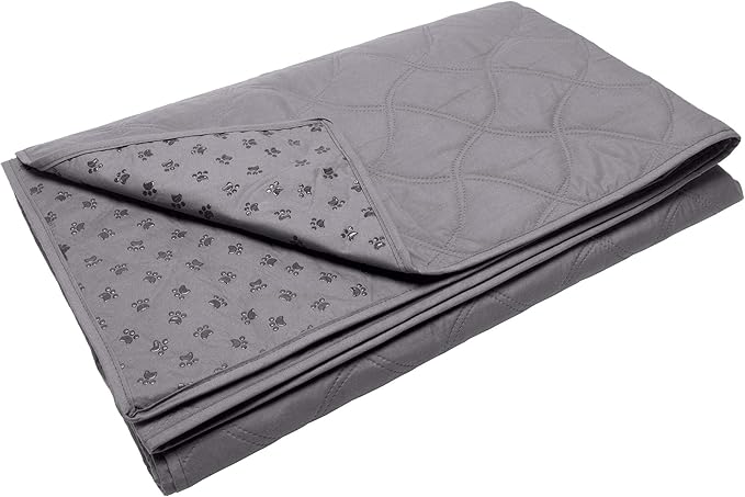 Furhaven Waterproof & Non-Slip Full Size Mattress Cover Protector for Dogs & Cats, Washable, For Beds, Couches, & Car Seats - Quilted Twill Blanket Mattress Cover - Gray, Medium/Full Size