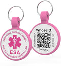 ESA Dog Tag, QR Code Dog Tag, Modifiable Free Pet Online Profile, Scannable QR Code, Scan QR Send Instant Location Alert Email, Silicone Lightweight ID Tag for Dog and Cat (Rose, Small)