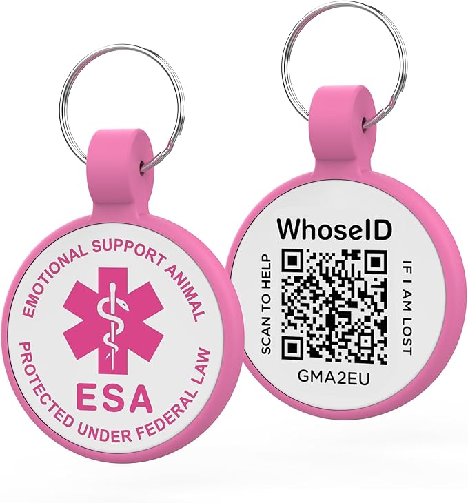 QR Code Dog Tag, QR Code Pet ID Tag, Dog ID Tag, Small Cat for Kitten and Puppy, Modifiable Free Online Profile, Scan QR Code Send Instant Location Alert Email (Rose, Regular)