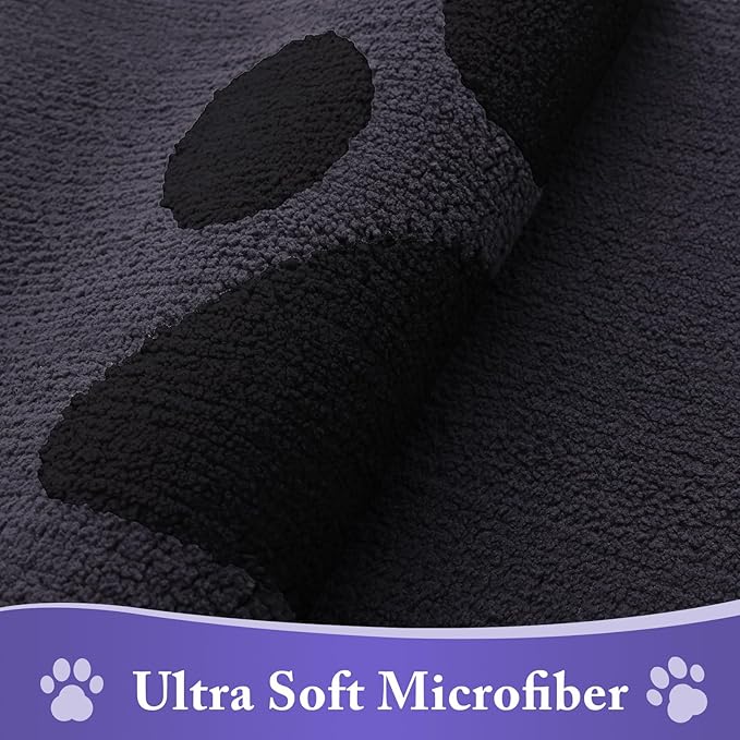 Buganda Dog Door Mat for Muddy Paws, Absorbent Dirt Trapper Non Slip Indoor Doormats, Washable Low-Profile Mat for Mud Dogs, Entryway Carpet for Inside Floor (70x47 Inches, Black)