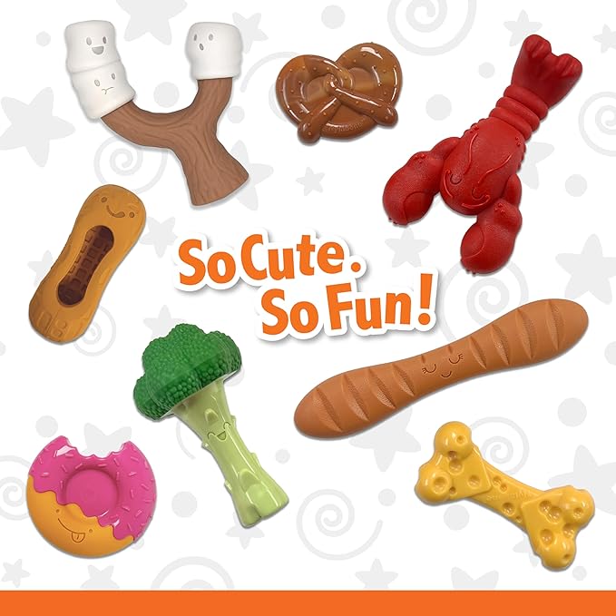 Nylabone Power Chew Toy Bundle, Cute Dog Toys for Aggressive Chewers, Bacon Glazed, Toasted Marshmallow, and Peanut Butter Flavors, Large Dogs - Up to 50 lbs, 3 Pack