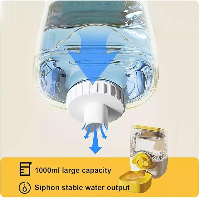 35oz Rabbit Water Bottle, Pet Hanging Automatic Water Dispenser for Small Animal Ferret Guinea Pig Chinchilla Dog Cat (Cage Grid Spacing 1.1''-2.1'') (Green)