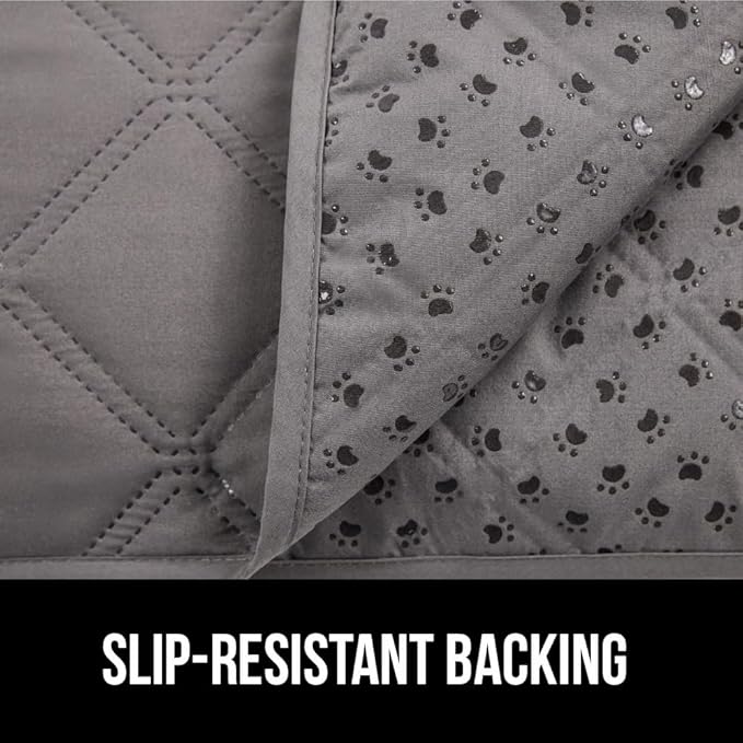 GORILLA GRIP Waterproof Bed Cover for Dogs, 102x82, Gripped Slip Resistant Backing, Leak Proof Washable Dog Blanket Covers Sofa, Couch, Sectional, Crate, Car, RV Seats, Pet Puppy Essentials, Charcoal