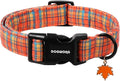 DOGWONG Fall Maple Dog Collar- Cute Classic Fall Autumn Flower Dog Collars Adjustable Fall Dog Collar for Small Medium Large Dogs L