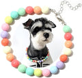Hosiwei Dog and Cat Rainbow Beads Collar Necklace, Faux Pearls Necklace Pet Jewelry Colorful Candy Colors (Colorful, M(5.5lb-9.9lb))