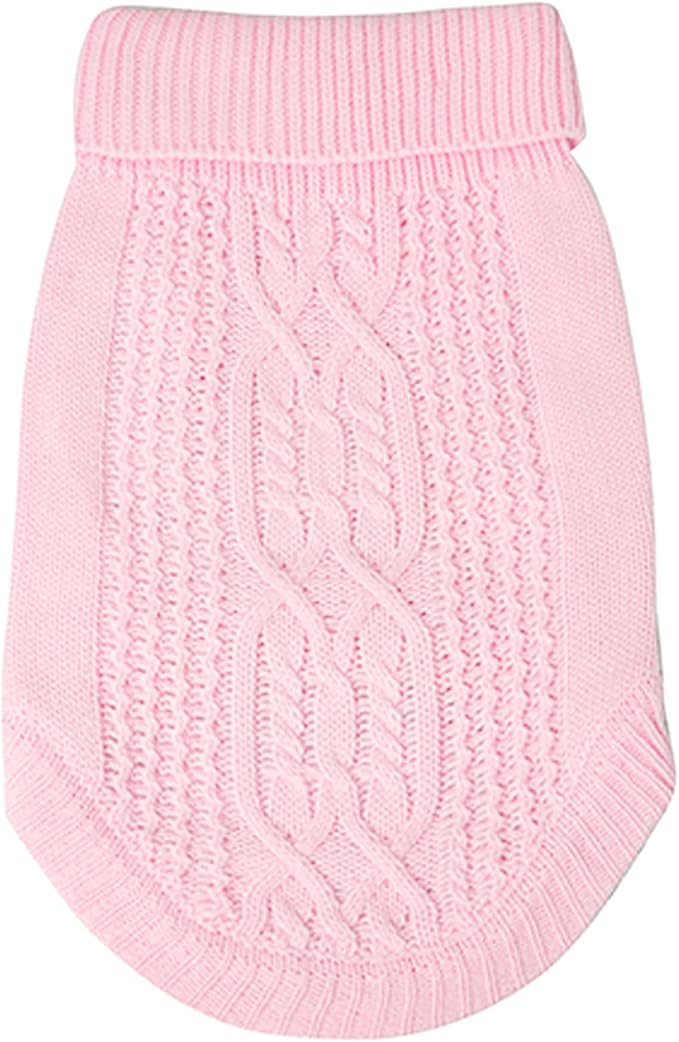 Stretchy Cat Sweater - 17 Colors & 6 Sizes | Snug Winter-Ready Knit for Boy/Girl Cats & Kittens(Light Pink, Medium)