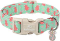 Easter Dog Collar for Large Dogs - Green Bunny Egg Dog Collars, Cute Boy Girl Dogs Easter Collar, Adjustable Spring Holiday Pet Collars with Quick Release Buckle L