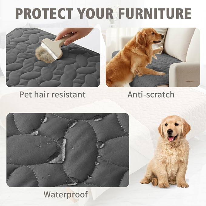 Ameritex Waterproof Pet Bed Cover Anti-Slip Dog Bed Blanket for Sofa and Furniture Waterproof New Pattern Design (Darkgrey, 30x80 Inch (Pack of 1))