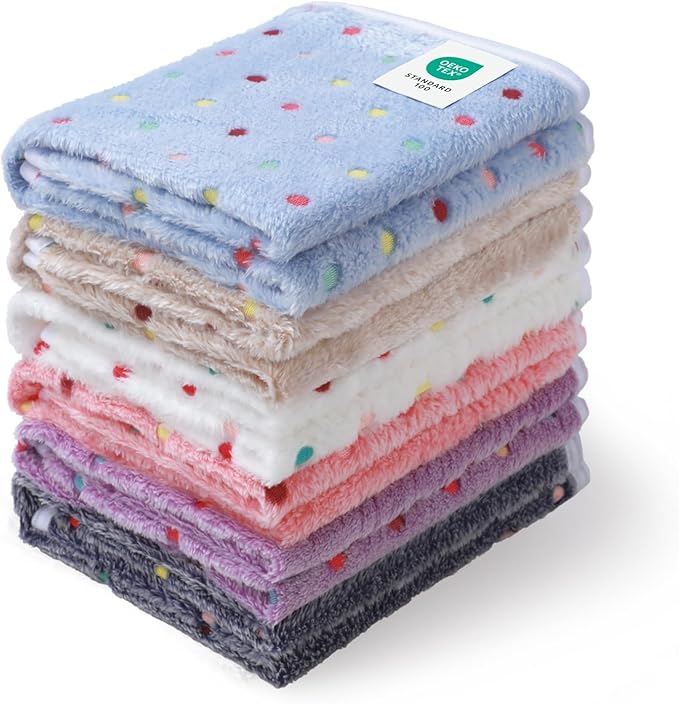Luciphia 1 Pack 6 Dog Blankets Cat Soft Fluffy Fleece Pet Blanket Warm Cute Print Design Puppy Kitten Doggy Dot Medium(30"x20")