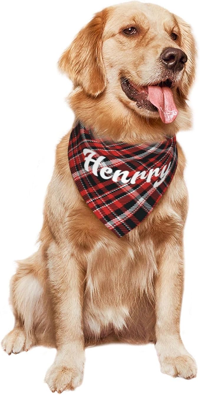 Custom Pet Scarf Personalized Dog Bandana with Name Personalized Add Your Text Bibs Triangle Head Scarfs Gift for Small Medium Large Dogs Cats Baby Puppy Pets Accessories