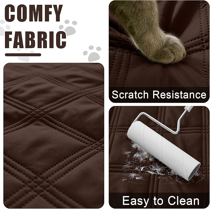 Smiry Waterproof Dog Bed Cover Blanket 40x50, Soft Reversible Pet Blanket, Washable Leakproof Cats Dogs Couch Cover for Sofa, Couch, Furniture, Chocolate/Beige