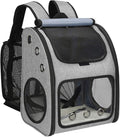 Expandable Pet Carrier Backpack for Cats, Dogs and Small Animals, Portable Pet Travel Carrier, Super Ventilated Design, Airline Approved, Ideal for Traveling/Hiking/Camping, Grey, XL