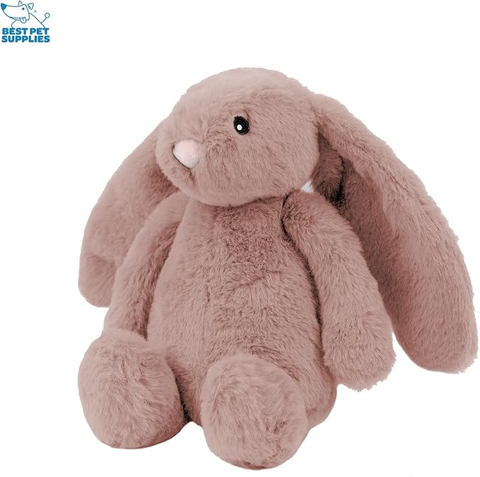 Best Pet Supplies Squeaky Dog Toys with Soft Durable Fabric for Small, Medium and Large Pets Interactive Toy for Indoor Play, Supports Active Biting and Play - Bunny (Mauve)