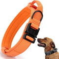 Tactical Dog Collar, Adjustable Military Training Nylon Dog Collar with Control Handle and Heavy Quick-Release Metal Buckle for Small Medium Large Dogs, Orange L