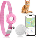 Cat Tracker, Lightweight Pet Tracker for Cats, Compatible with Apple Find My App(Only iOS), Real-Time Tracking, No Monthly Fee, Smart Alerts, Waterproof GPS Tracker for Cats