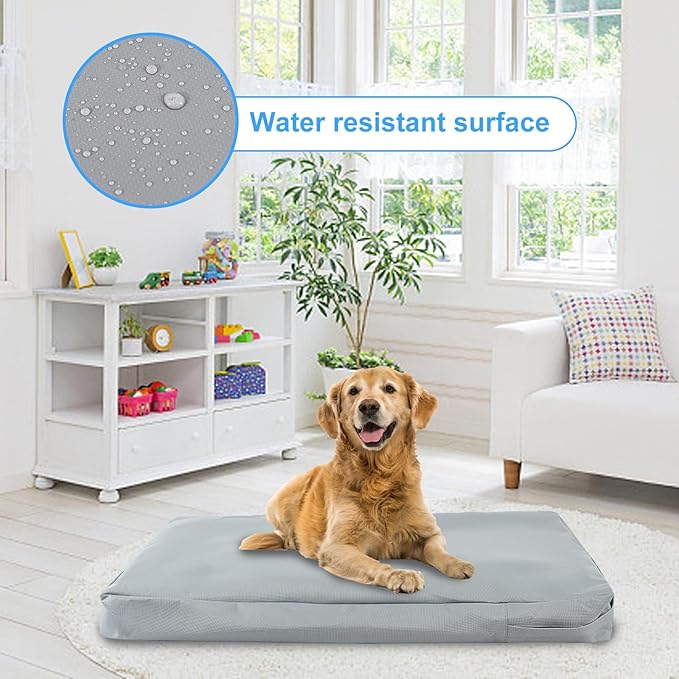 Waterproof Dog Bed Cover Replacement for 42 Inch Wire Crates, Heavy Duty Oxford Fabric Pet Bed Sleeve with Zipper, Washable & Durable Mattress Protector for Puppy, 40" L x 27" W x 4" H (Cover Only)