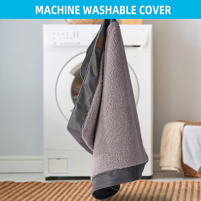 Sunheir Extra Large Waterproof Dog Bed, Jumbo Orthopedic Dog Beds with Removable Washable Cover for Large Dogs, Pet Bed Mat Egg-Crate Foam, 54"X42"X4", Grey