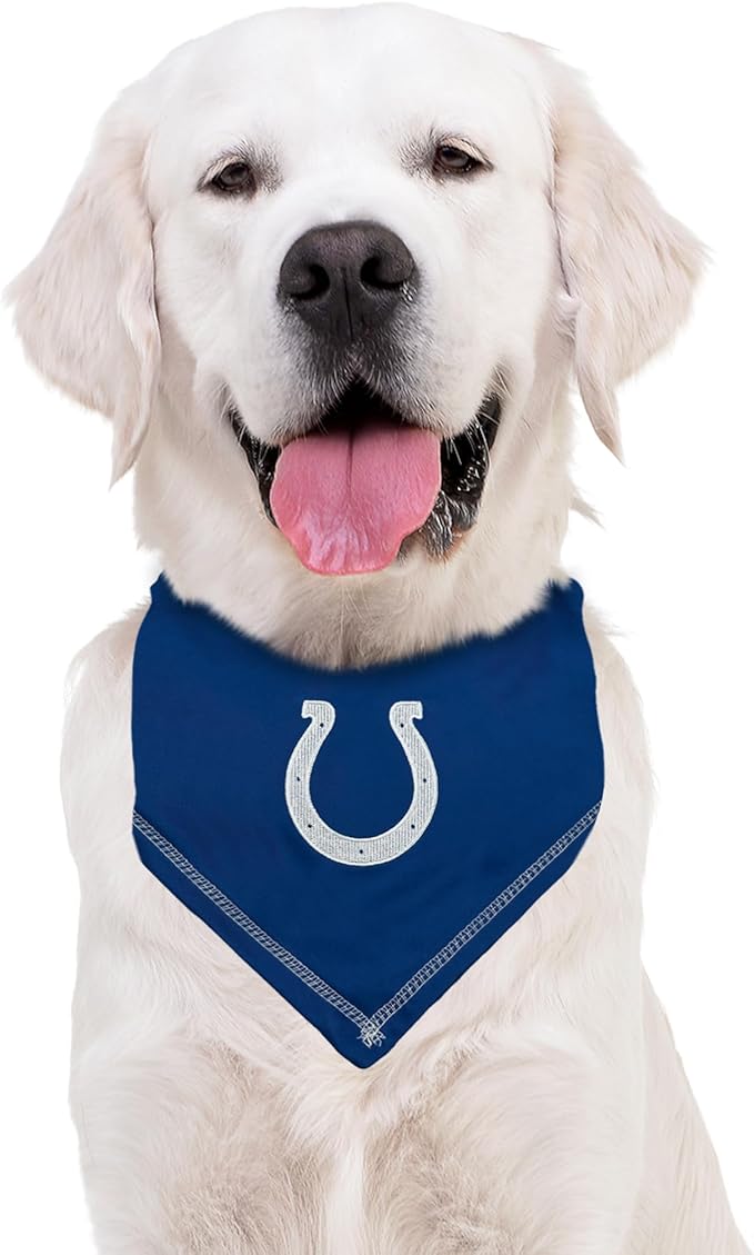 Pets First NFL Indianapolis Colts TIE Bandana, Small/Medium. Dog Bandana Scarf Bib for Pet Cat Dog. The Ultimate Game-Day, Party Bandana