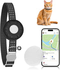 Cat Tracker, Lightweight Pet Tracker for Cats, No Monthly Fee Cat GPS Tracker Compatible with Apple Find My App(Only iOS), Real-Time Tracking, Precise Positioning, Smart Alerts, Waterproof