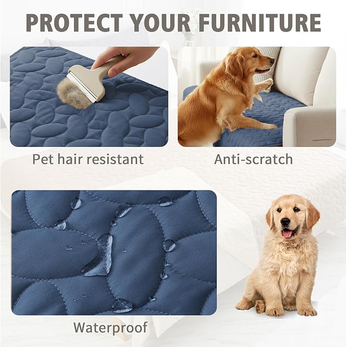 Ameritex Pet Bed Cover Dog Bed Blanket for Sofa and Furniture Waterproof New Pattern Design (40x50 Inch, Navyblue)