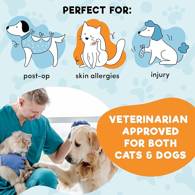 BENCMATE Inflatable Dog Cone Collar Alternative, Soft Dog Cone for Small Medium Large Dogs and Cats, Neck Recovery ECollar Donut Collar After Surgery (Medium+, Navy Blue)