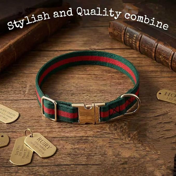 Premium Dog Collar, Cute Dog Collars Luxury Style, Durable Pet Collars with Metal Buckle Safety for Medium Dogs