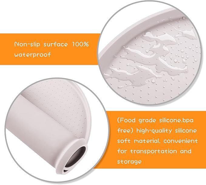100% Waterproof 1.0" Raised Edge BPA Free Silicone Dog Food Mat, Pet Cat Feeding Mats Contain Spills Protects Floors, Placemats for Cats and Dogs Water Bowl Dishwasher XXL Large.