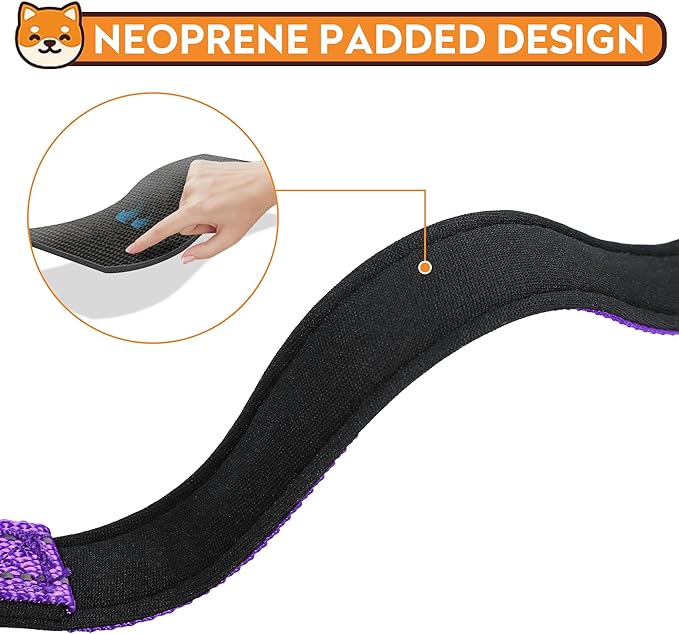 Reflective Dog Collar, Adjustable Soft Neoprene Padded Nylon Pet Collars with Buckle for Extra Large Dogs, Purple,XL