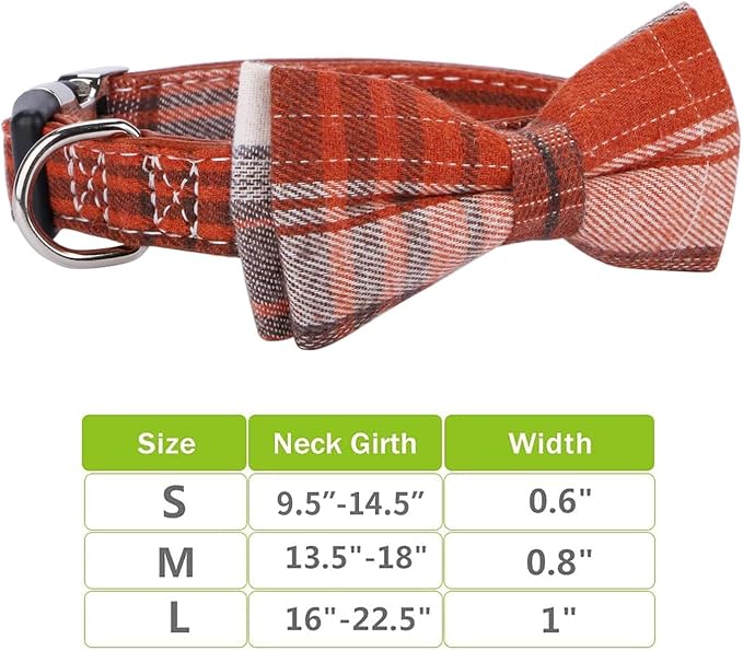 Faleela Soft &Comfy Bowtie Dog Collar,Detachable and Adjustable Bow Tie Collar,for Small Medium Large Pet (Small (Pack of 1), Orange)