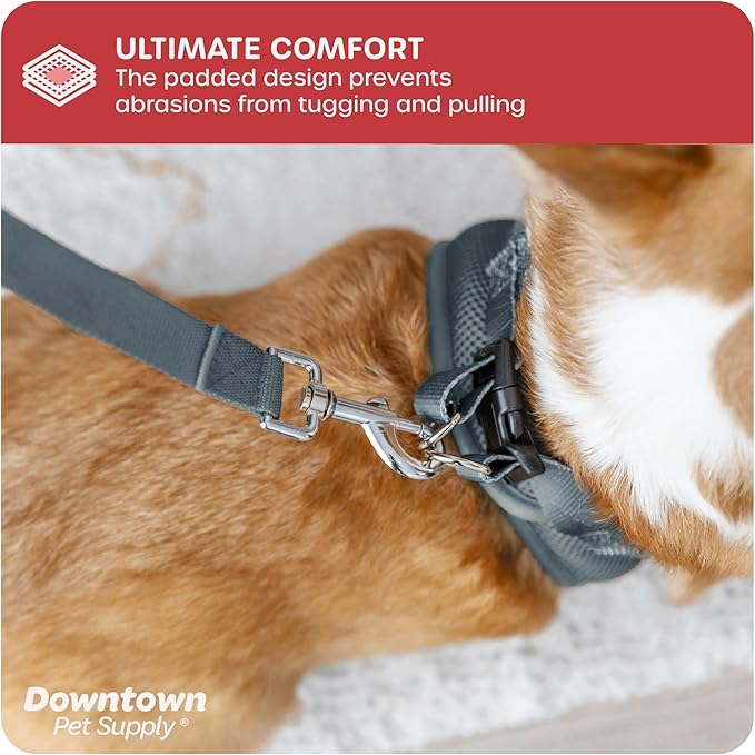 Downtown Pet Supply Step in Dog Harness No Pull, X-Large, Titanium - Adjustable Harness with Padded Mesh Fabric and Reflective Trim - Buckle Strap Harness for Dogs