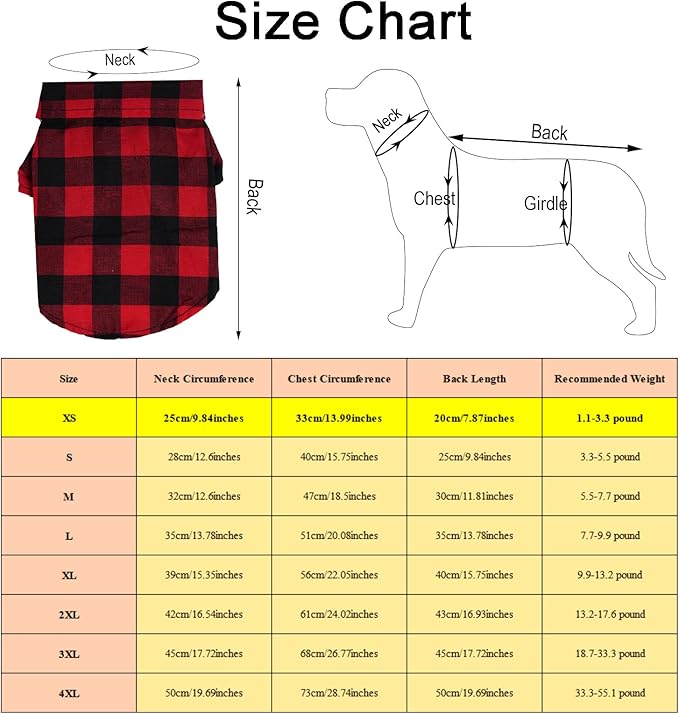 Tongcloud 3 Pack Plaid Puppy Cat Shirt - Cute Dog & Cat Shirts for Medium Dogs & Cats - Birthday Party & Holiday Photo