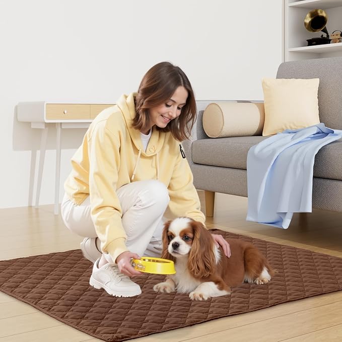 Smiry Waterproof Dog Bed Cover Blanket, Soft Reversible Pet Blanket, Washable Leakproof Cats Dogs Couch Cover for Sofa, Couch, Furniture (82x120 Inch, Brown/Chocolate)