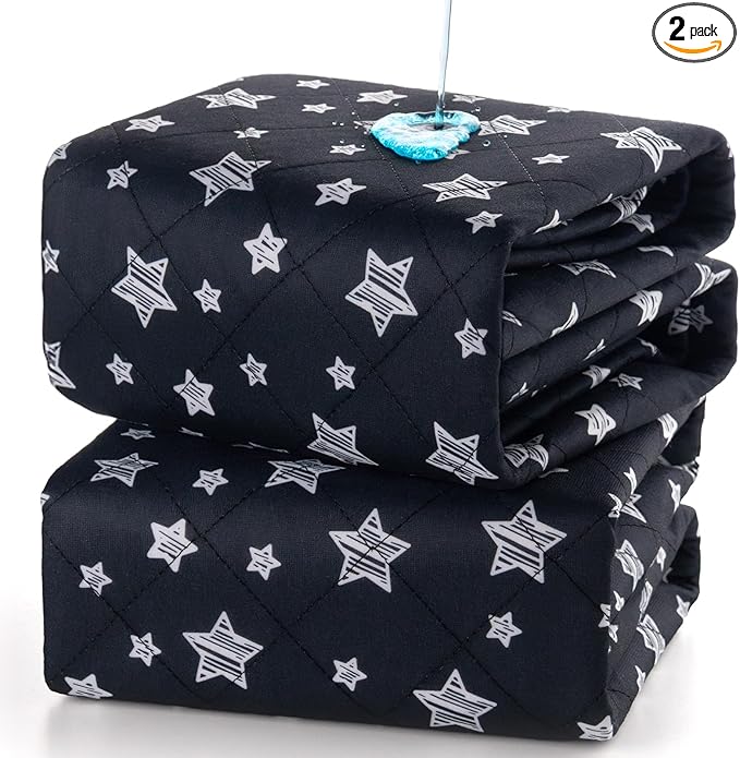 Waterproof Bed Pads Washable, Absorbent Chuck Pads for Incontinence, Waterproof Mattress Protector for Seniors, Bedwetting Kids, Hospitals, Pets, 34"x76" 2 Pack