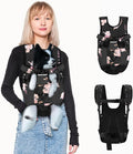 Petmolico Pet Dog Carrier Backpack, Adjustable Dog Legs-Out Front Backpack, Hands-Free Cat Pup Front Carrier Travel Bag, Easy-fit for Traveling Hiking for Small Medium Dogs, XL, Pink Rose