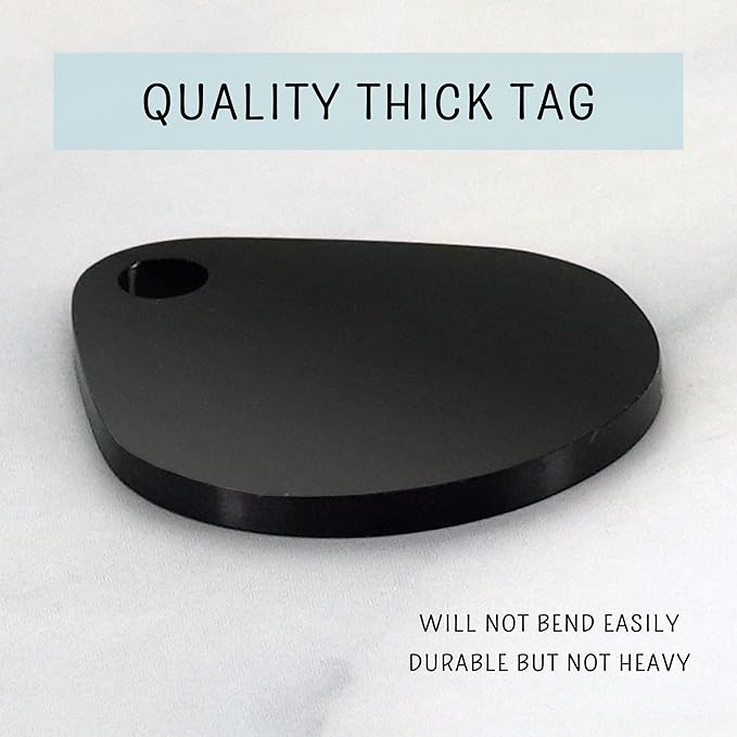 Ultra Joys Dog ID Tag, Custom Dog Tag Personalized Cat Tag, Pet ID Tag, Brushed Stainless Steel Teardrop Dog Tag Black Large