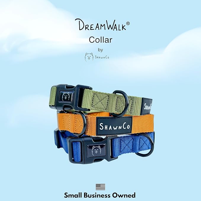 ShawnCo Dream Walk Dog Collar- Premium, Adjustable and Comfortable Pet Collar for Small, Medium, Large and Extra Large Dogs (USA Flag,S)