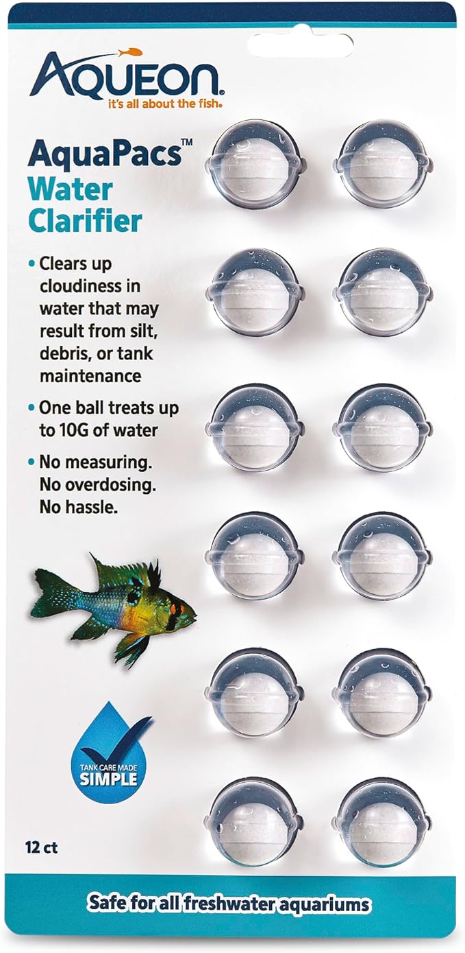 Aqueon AquaPacs Water Clarifier 12 Pack, 10 Gallon