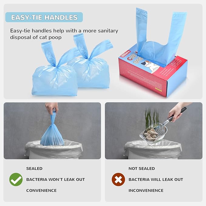 Cat Litter Bags, 120 Count, Ultra Thick, Scented, Leak-Proof, Disposable, 15 Liters Capacity