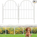 30 Pack White Decorative Garden Fence, 17in x33ft Garden Fencing Animal Barrier for Dogs, Rustproof Metal Fence Panels with Ground Stake, Arched Flower Bed Edging Borders for Yard & Patio
