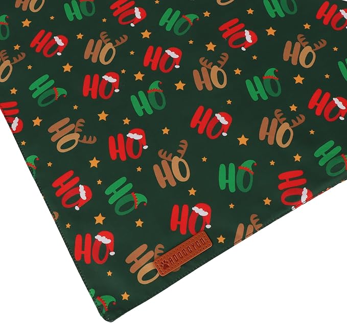 ADOGGYGO Christmas Dog Bandanas 2 Pack, Reversible Snowman Hoho Pattern Xmas Scarf, Premium Fabric, Adjustable Fit Red Green Christmas Bandanas for Small Dogs (Small)