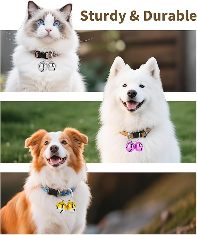 Dog Collar Bells, 2 Pack Extra Loud Dog & Cat Bells for Tracking & Safety, Stainless Steel Pet Tracker Training Bells for Small Medium Large Dogs & Cats (Purple)