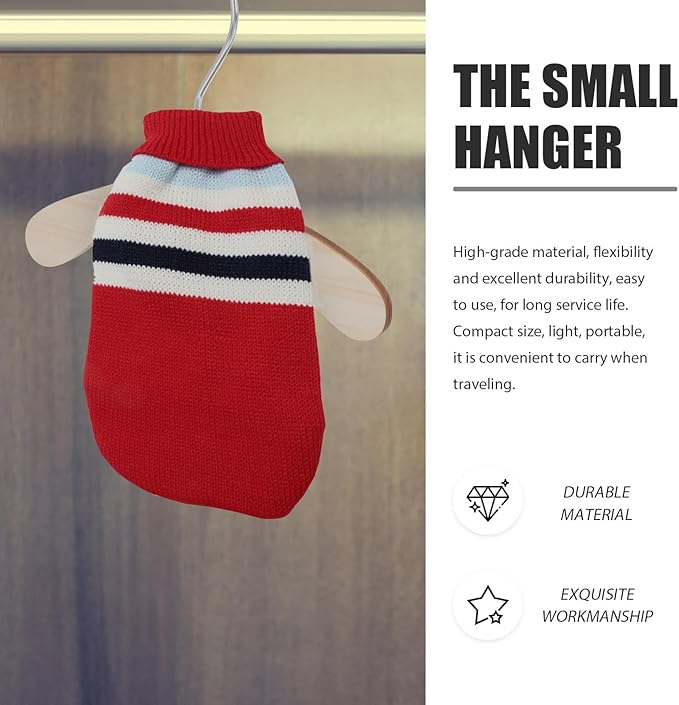 Replaceable Wooden Pet Clothes Hangers 8.66 Inch Small Dog and Cat Hangers Wear-Resistant Household Closet Storage Professional Pet Accessories