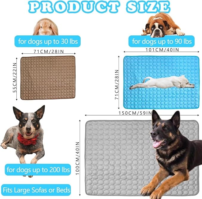Dog Cooling Mat for Dogs, Pet Cooling Pad Bed for Dog Easy Washable for All Types of Pets and Perfect for Both Indoor and Outdoor Use, Including Car Seats 28" x 22"