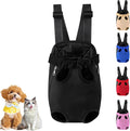 Dog Carrier Backpack, Adjustable Puppy Front Carrier Backpack, Ventilated Dog Chest Carrier for Hiking Camping Travel, Sling Bag for Small Medium Dog Cat Rabbit Puppies, Suit 3-5 lbs (Black, S)