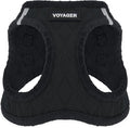 Best Pet Supplies - All Weather Plush, Reflective, No Pull Harness for Small, Medium Dogs, Cats - Secure with Hook & Loop Fastener, Buckle, Double D-Rings - Black Plush, XS