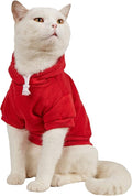 QWINEE Basic Dog Hoodie Sweatshirt Puppy Sweater Warm Cat Costumes Pet Clothes for Chihuahua Puppy Kitten Small Medium Dogs Red Small