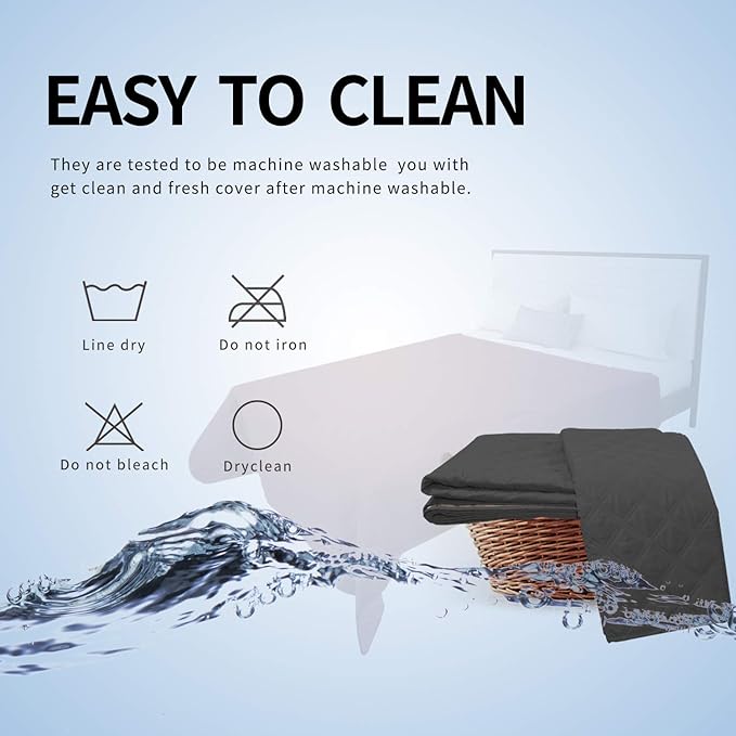 Easy-Going 100% Waterproof Dog Bed Cover, Non-Slip Pet Blanket for Furniture, Washable Couch Cover, Repleasement Sofa Cover (120X82 in,Dark Gray)