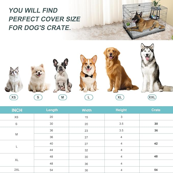 Explore Land Waterproof Dog Bed Cover Machine Washable Fluffy Dog Bed Replacement Cover, 44Lx32Wx4H inch, Gray