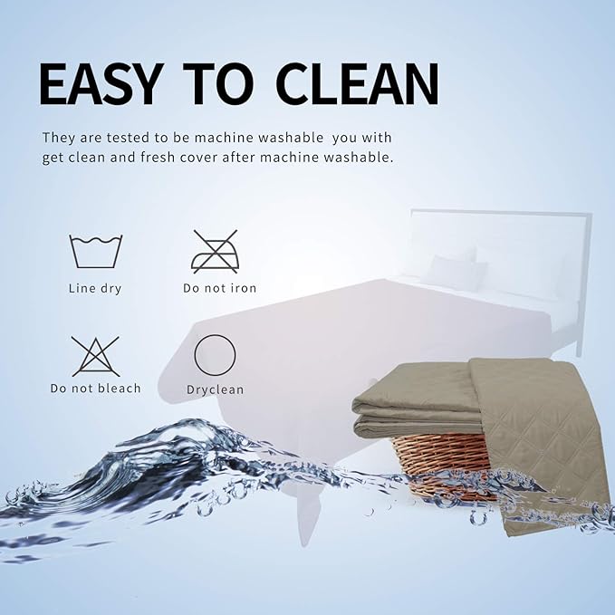 Easy-Going 100% Waterproof Dog Bed Cover, Non-Slip Pet Blanket for Furniture, Washable Couch Cover, Repleasement Sofa Cover (96X82 in,Beige)